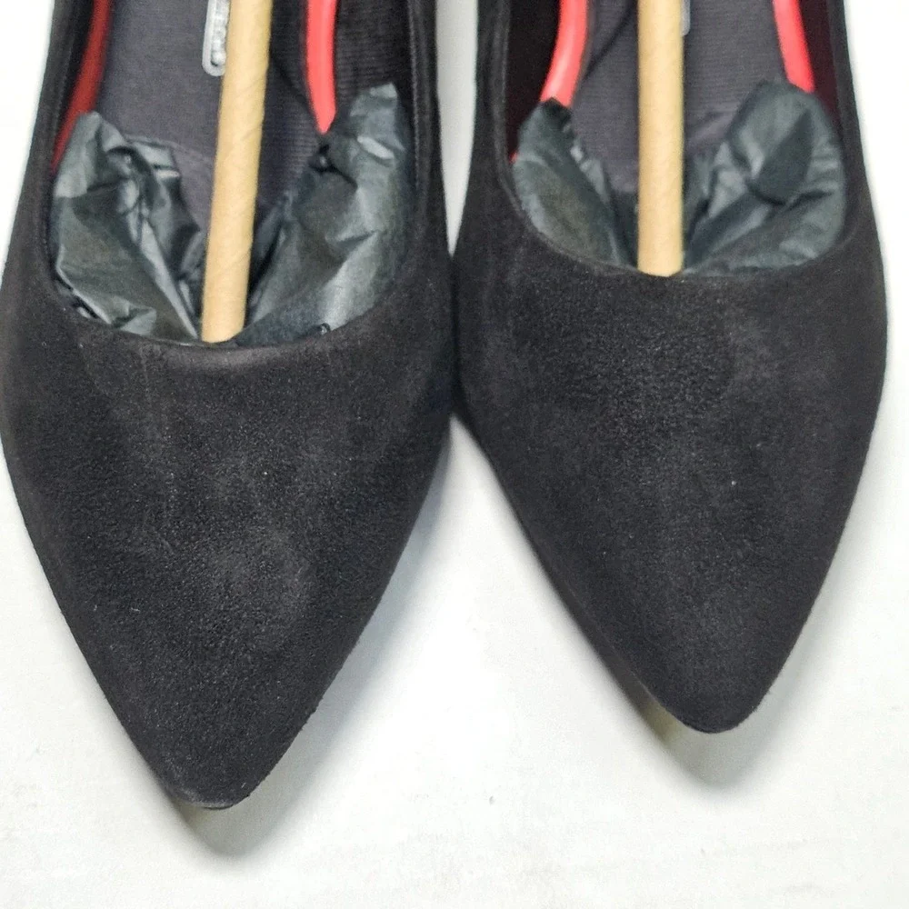 Rockport‎ Total Motion Kalila Pump H79559 Black Suede Pointed Toe Heels Women 6M